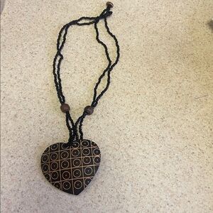 Black and Brown Heart Pendant Necklace